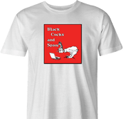Funny NSFW black cocks and spam white men's t-shirt