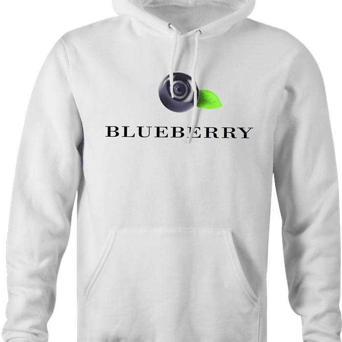 funny Blueberry British fashion hoodie men's white  