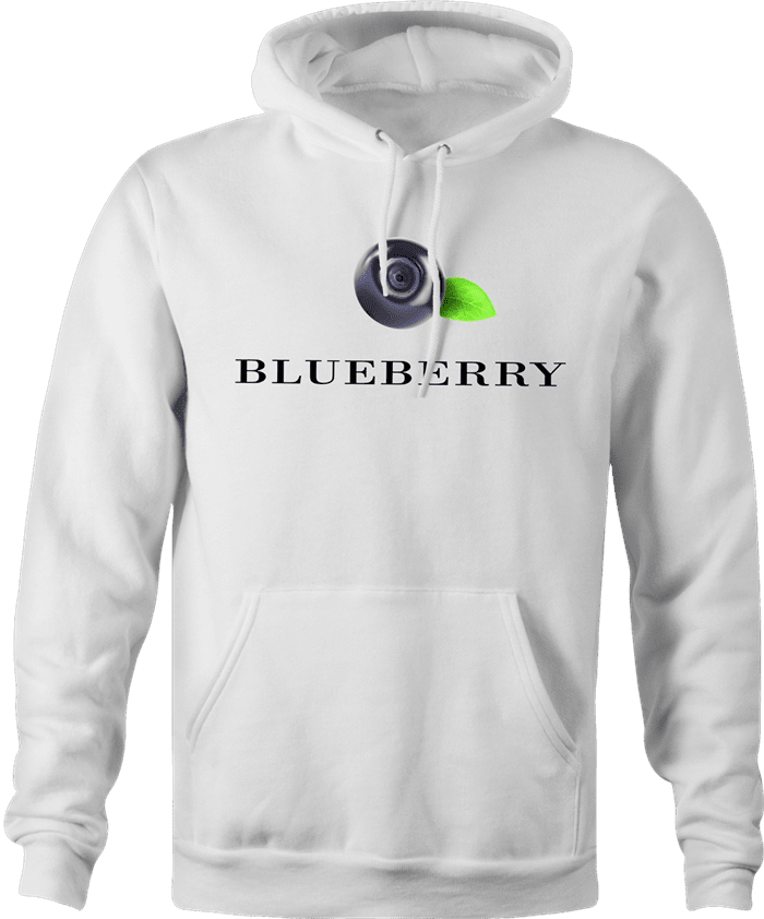 funny Blueberry British fashion hoodie men's white  