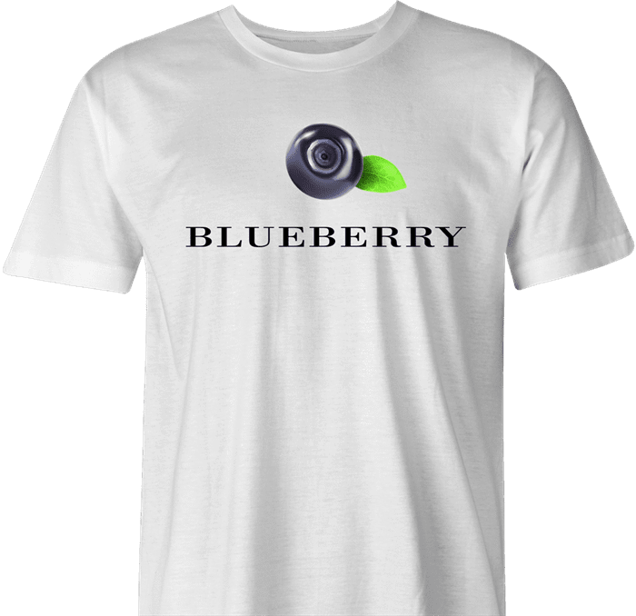 funny Blueberry British fashion t-shirt men's white  