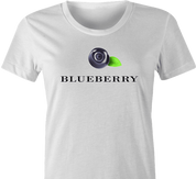 funny Blueberry British fashion t-shirt women's white  
