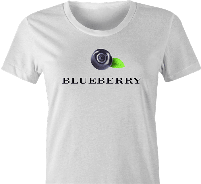 funny Blueberry British fashion t-shirt women's white  