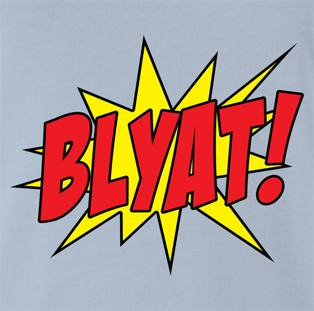 funny Blyat - Russian Pow! Comic Book Meme Parody Light Blue t-shirt