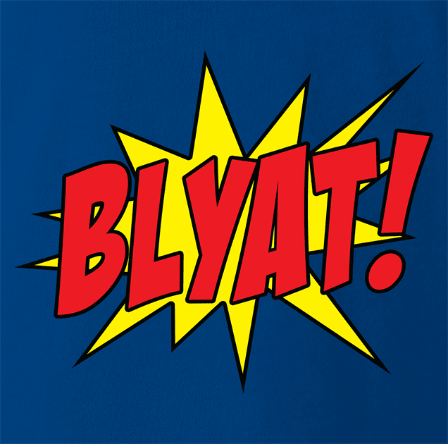 funny Blyat - Russian Pow! Comic Book Meme Parody royal Blue t-shirt