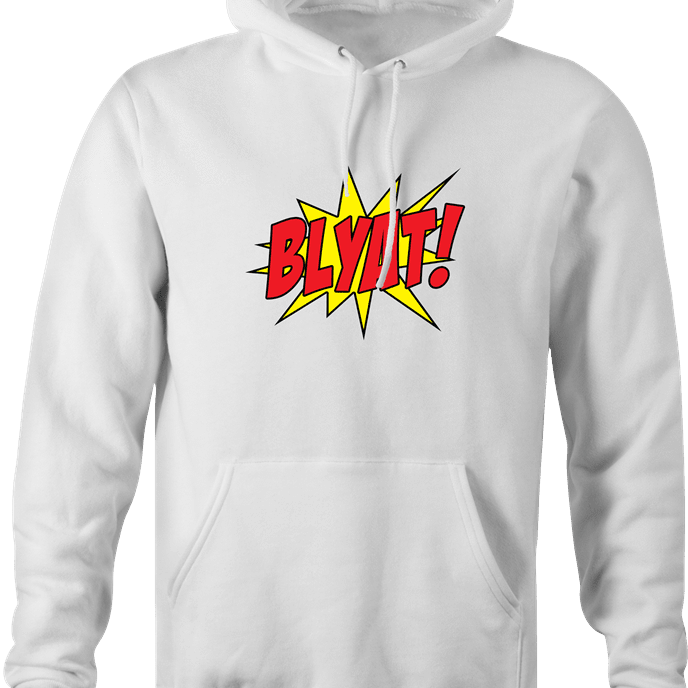 funny Blyat - Russian Pow! Comic Book Meme Parody white hoodie