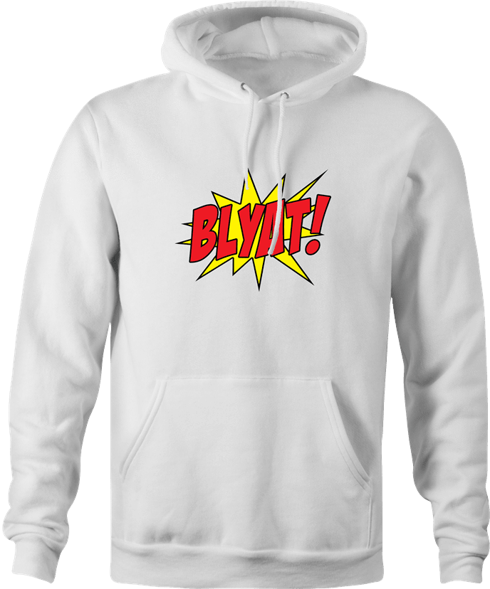 funny Blyat - Russian Pow! Comic Book Meme Parody white hoodie