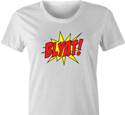 funny Blyat - Russian Pow! Comic Book Meme Parody white women's t-shirt