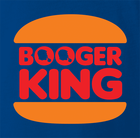 funny booger nose picking hamburger cheeseburger t-shirt men's royal blue