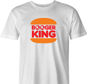 funny booger nose picking hamburger cheeseburger t-shirt men's white