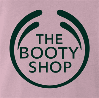funny big booty body shop pink t-shirt