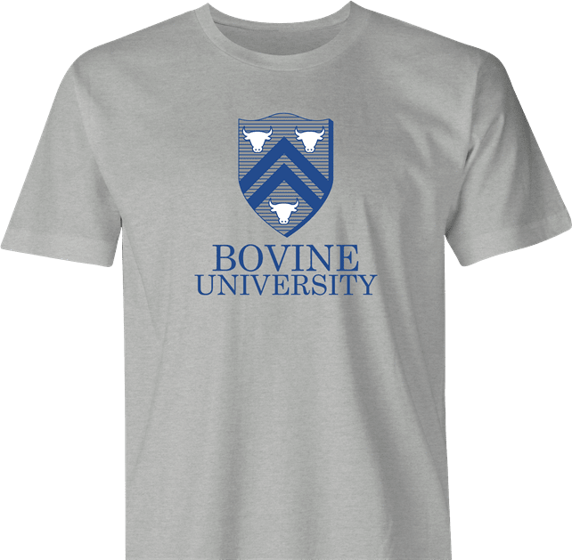 funny Ralph Bovine University men's t-shirt grey
