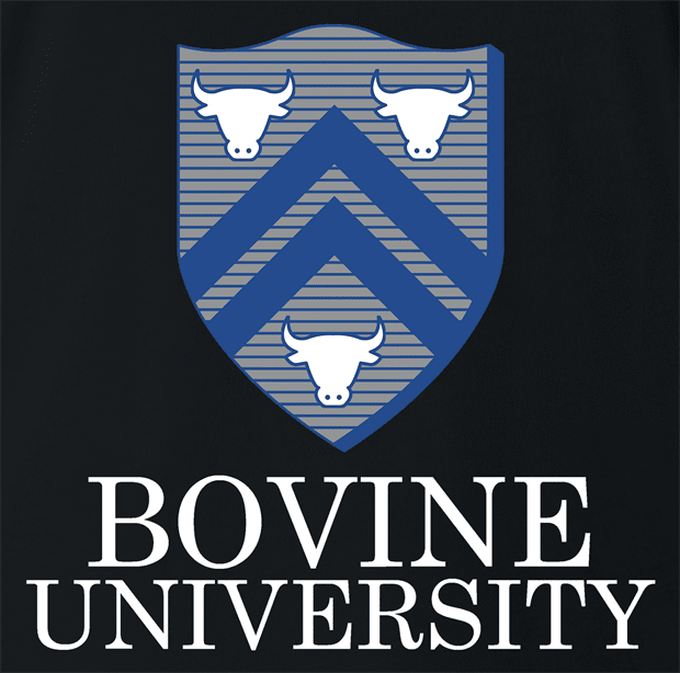 funny Ralph Bovine University men's t-shirt black
