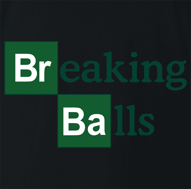funny Breaking Balls Italian Slang periodic table Mashup men's black t-shirt