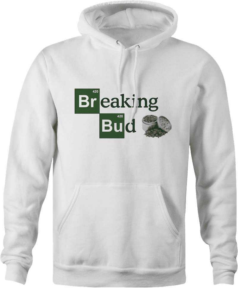 Funny weed te-shirt periodic table men's hoodie white for weed smokers
