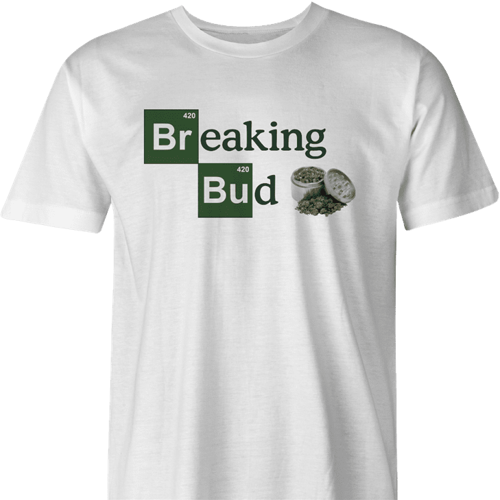 Funny weed te-shirt periodic table men's t-shirt white for weed smokers