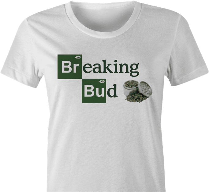 Funny weed te-shirt periodic table women's t-shirt white for weed smokers