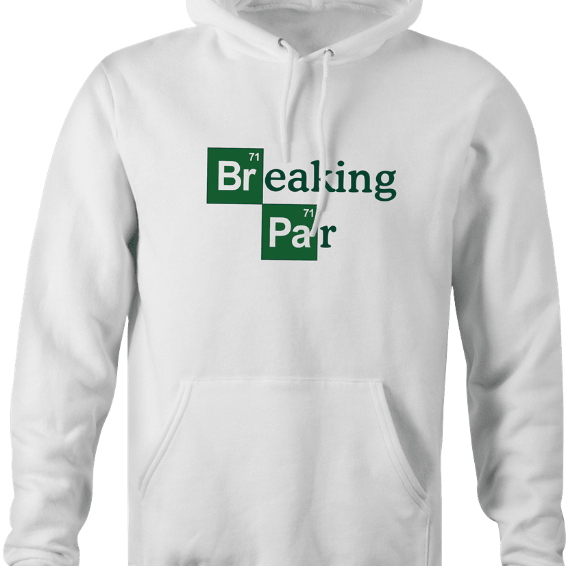 funny periodic table breaking par hoodie for scratch golfers men's white
