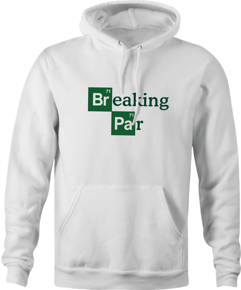 funny periodic table breaking par hoodie for scratch golfers men's white