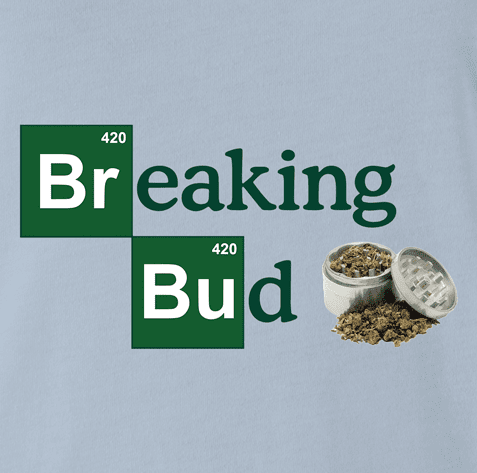 Funny weed te-shirt periodic table men's t-shirt light blue for weed smokers