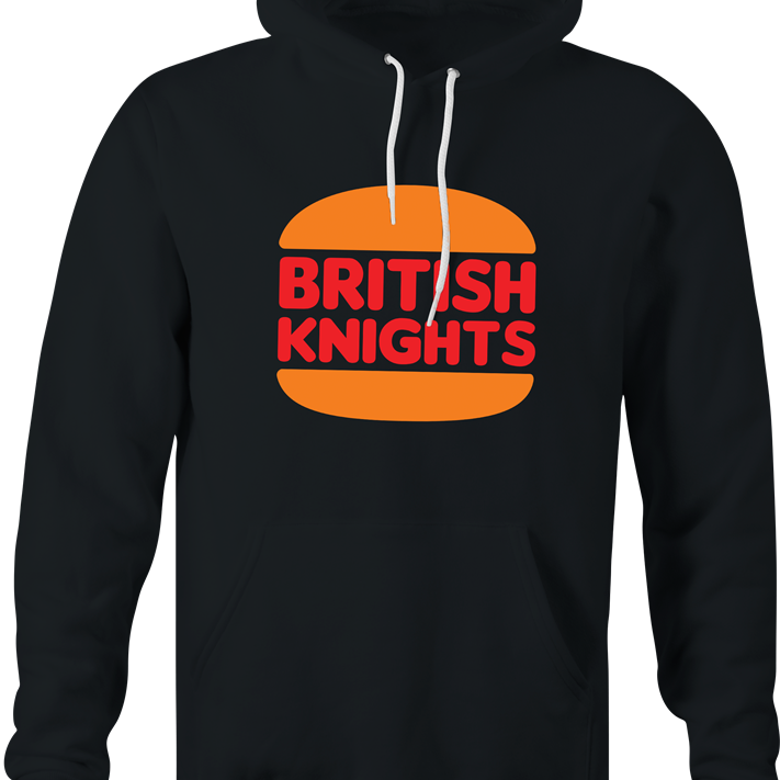 Funny British Burger Kig Mashup Parody Black Hoodie