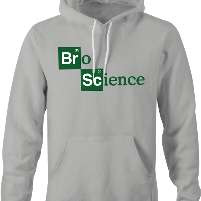 funny bro science hoodie men's grey 