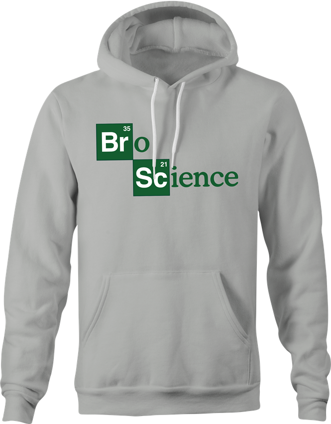 funny bro science hoodie men's grey 