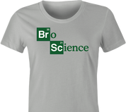 funny bro science t-shirt women's grey 