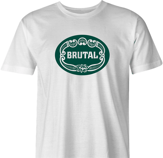 funny Brutal cologne for Men Mashup white men's t-shirt