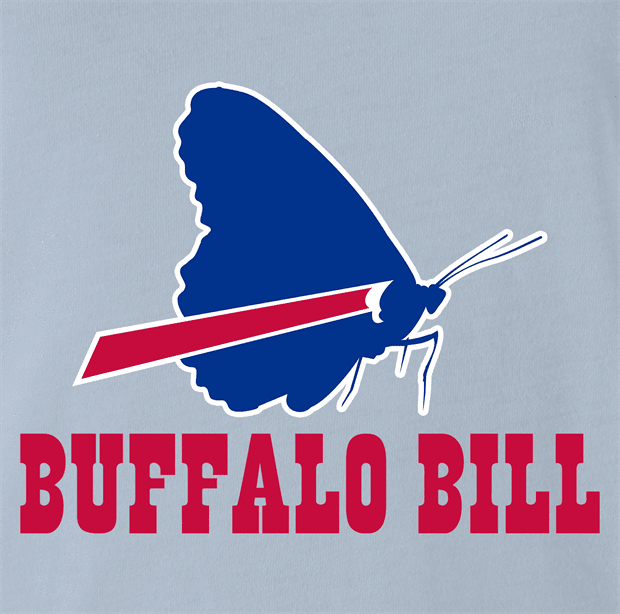 funny Buffalo Bill Silence of the Lambs pro football Mashup men's light blue t-shirt