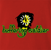 funny Buffering Soldier reggae music men's red t-shirt 