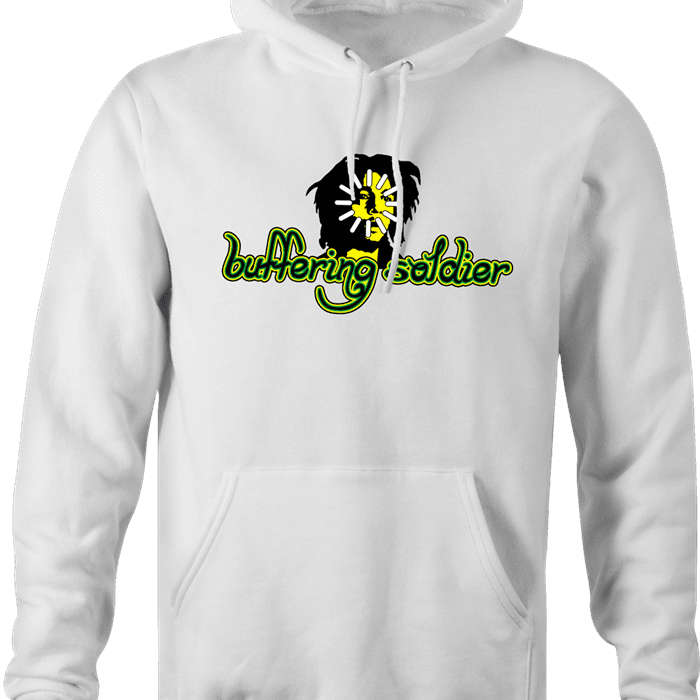 funny Buffering Soldier reggae music men's white hoodie 