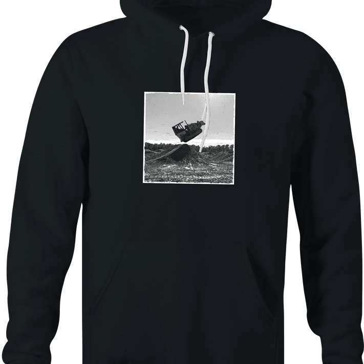 funny Bulldozer Jumping A Ramp Cool black hoodie
