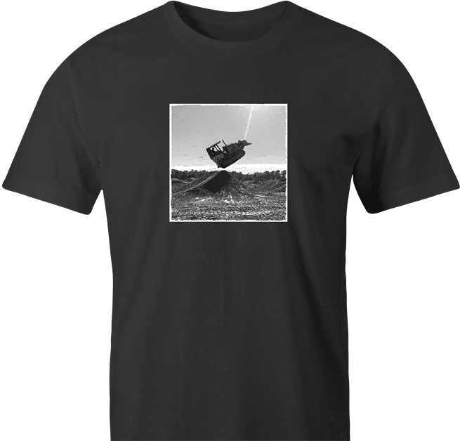 funny Bulldozer Jumping A Ramp Cool men's t-shirt