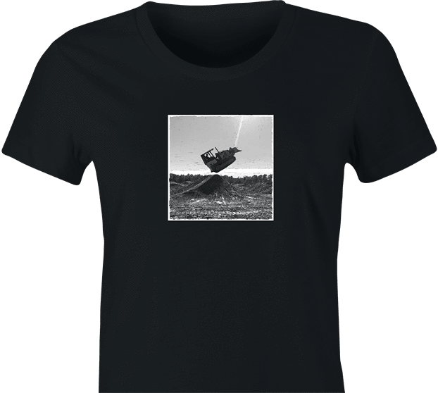funny Bulldozer Jumping A Ramp Cool women's black