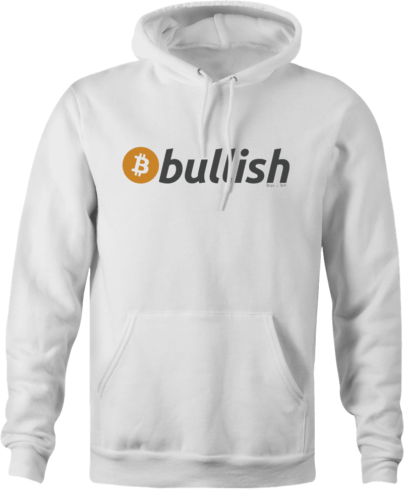 Funny Cryptocurrency Bitcoin - BTC bullish white hoodie