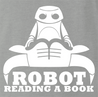 funny Robot Reading A Book Bull Logo Parody Ash Grey t-shirt