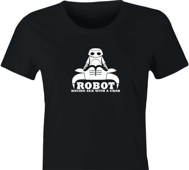 funny Robot having Sex With a Crab Bull Logo Parody women's black