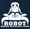 funny Robot having Sex With a Crab Bull Logo Parody Navy t-shirt