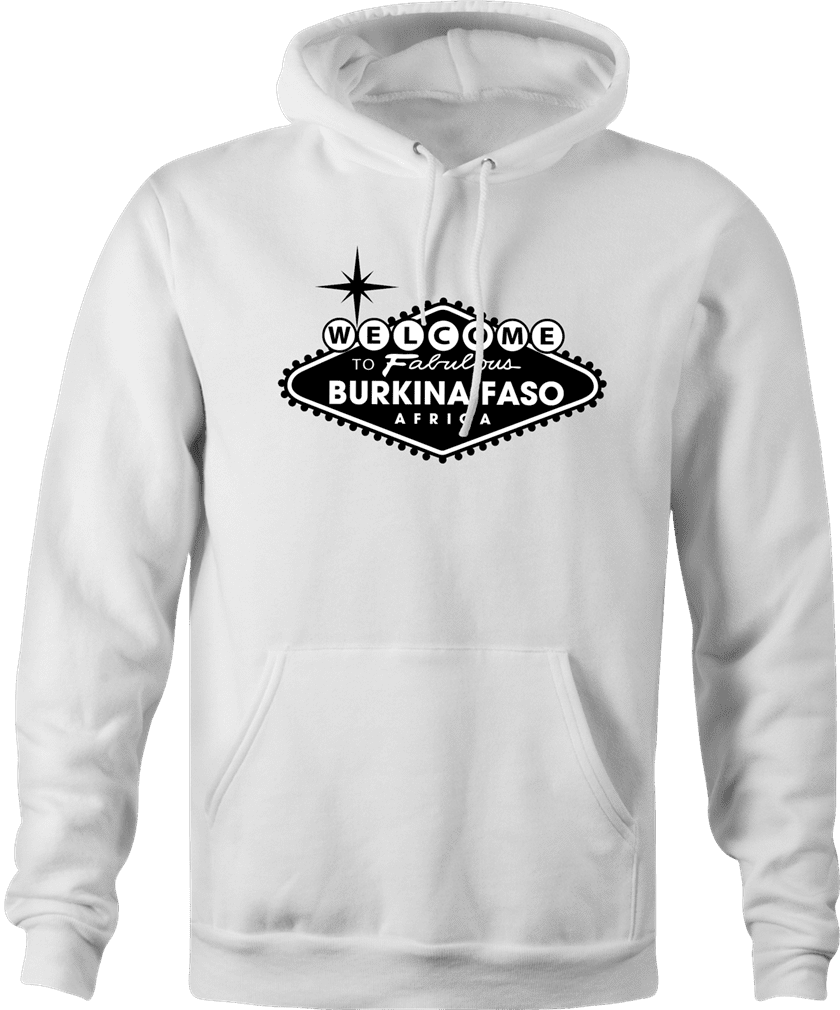 Funny beautiful Burkina Faso travel white hoodie