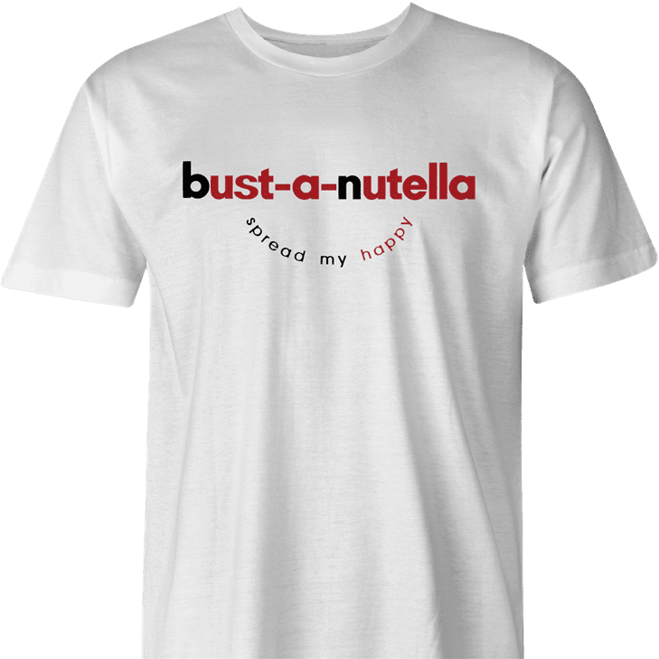 Funny Sexy bust-a-nut white men's t-shirt 