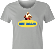funny Butterbean Heavy Weight Boxer Butterball Mashup t-shirt women's Ash Grey