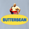 funny Butterbean Heavy Weight Boxer Butterball Mashup light blue t-shirt