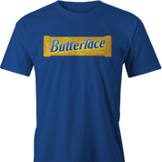 Funny butterface but her face chocolate bar parody men's royal blue t-shirt