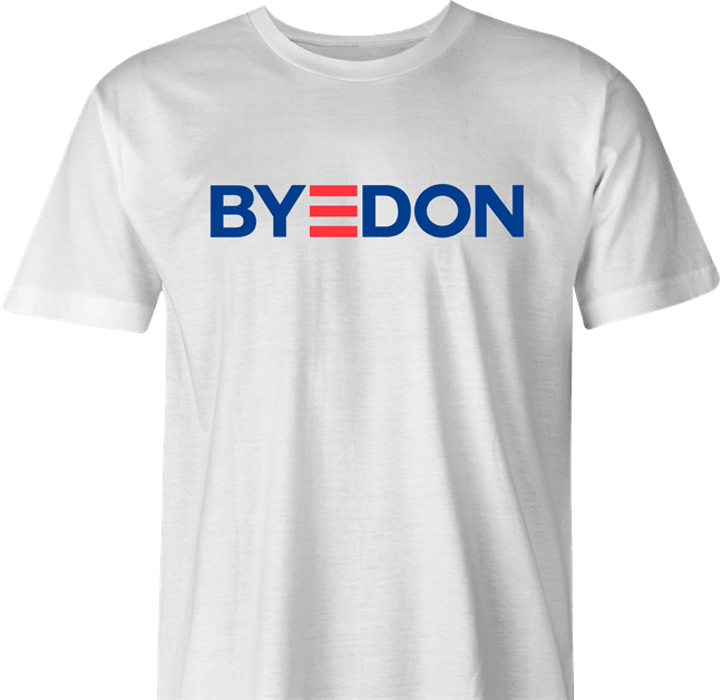 Funny Joe Biden campaign logo shirt | Bye Donald Trump Parody White Men's T-Shirt