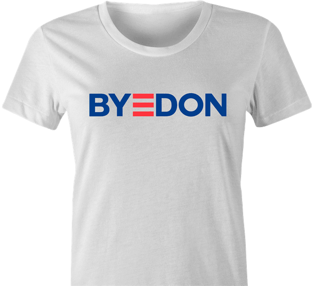 Funny Joe Biden campaign logo shirt | Bye Donald Trump Parody White women's T-Shirt