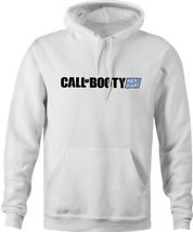 funny Booty Call - Call Of Booty video game Mashup men's white hoodie