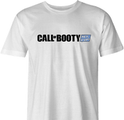 funny Booty Call - Call Of Booty video game Mashup men's white t-shirt
