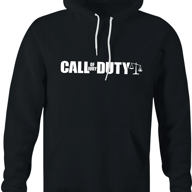 funny Call Of Jury Duty video games parody men's black hoodie