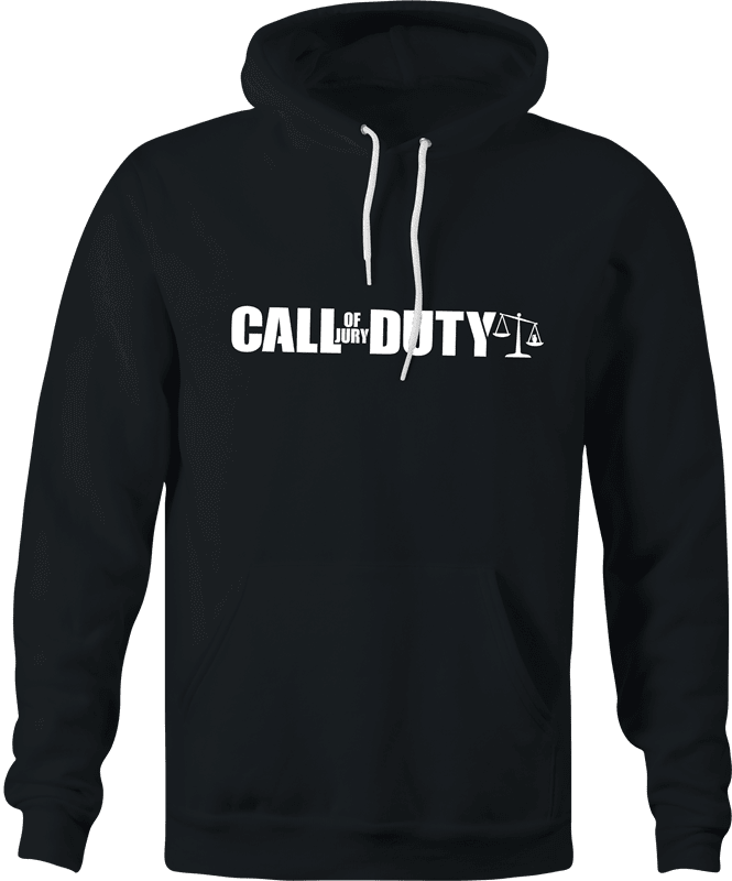 funny Call Of Jury Duty video games parody men's black hoodie