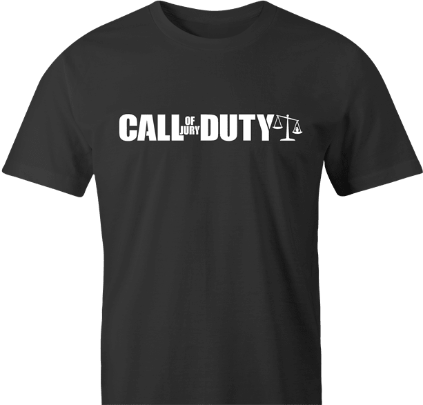 funny Call Of Jury Duty video games parody men's black t-shirt